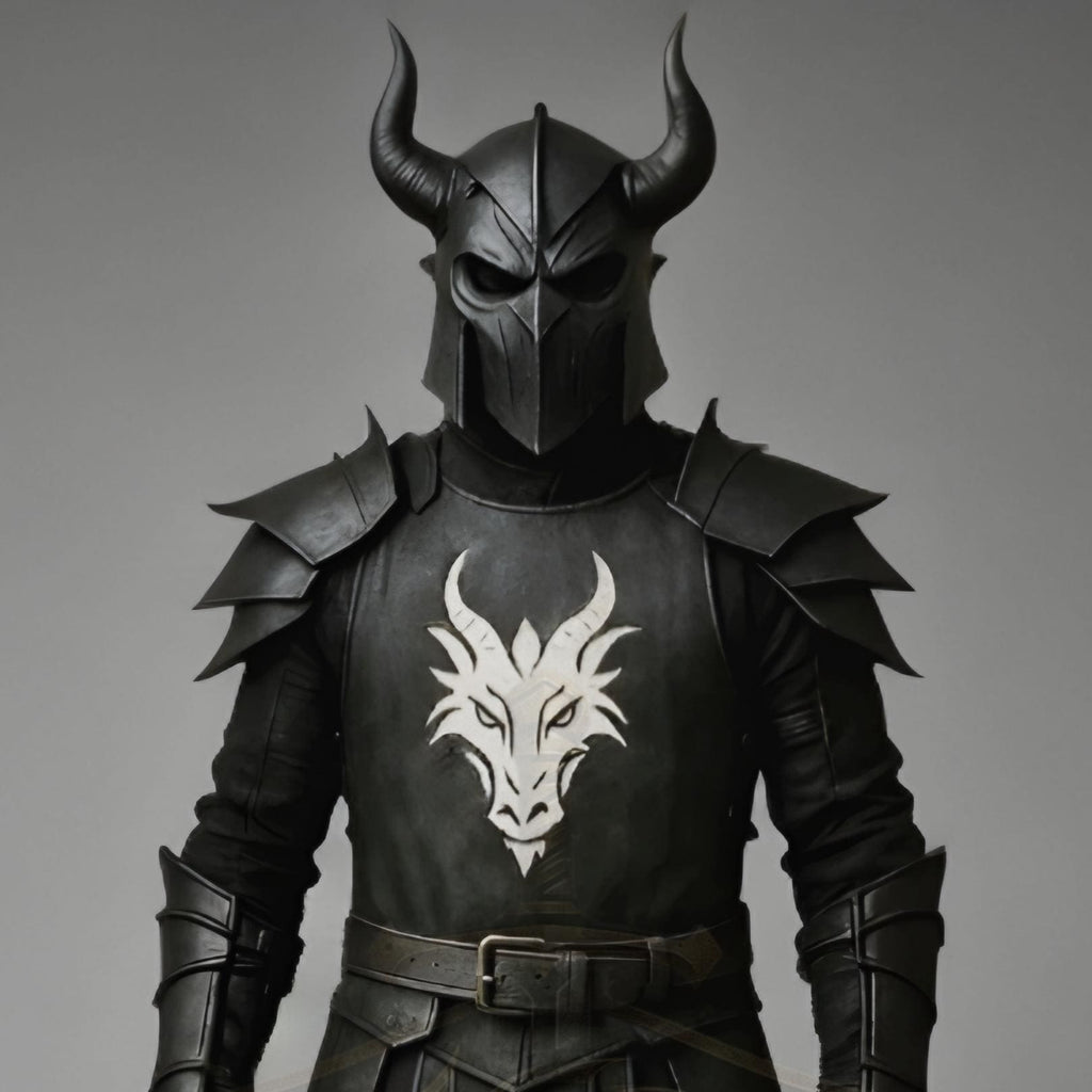 Medieval Black Knight Armor Dragon Crest
