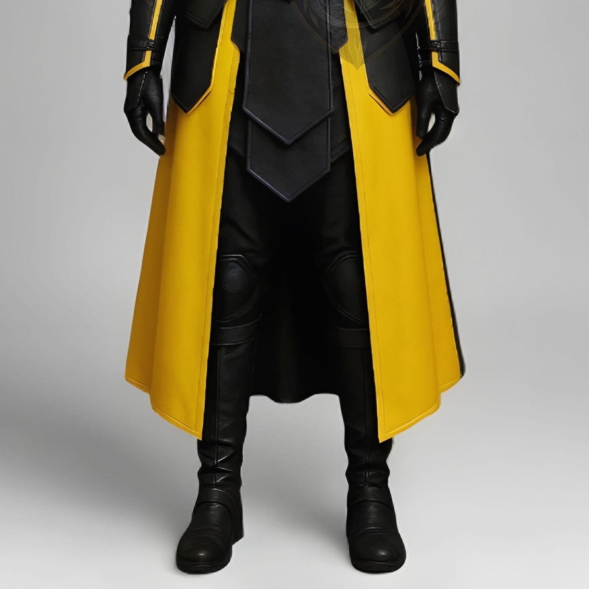 Yellow & Black Assassin Cosplay Costume – Hooded Leather Armor Cloak - Verlain London