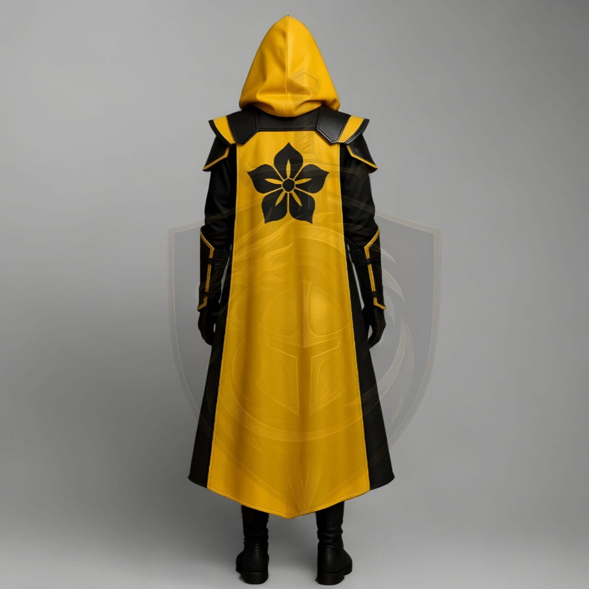 Yellow & Black Assassin Cosplay Costume – Hooded Leather Armor Cloak - Verlain London