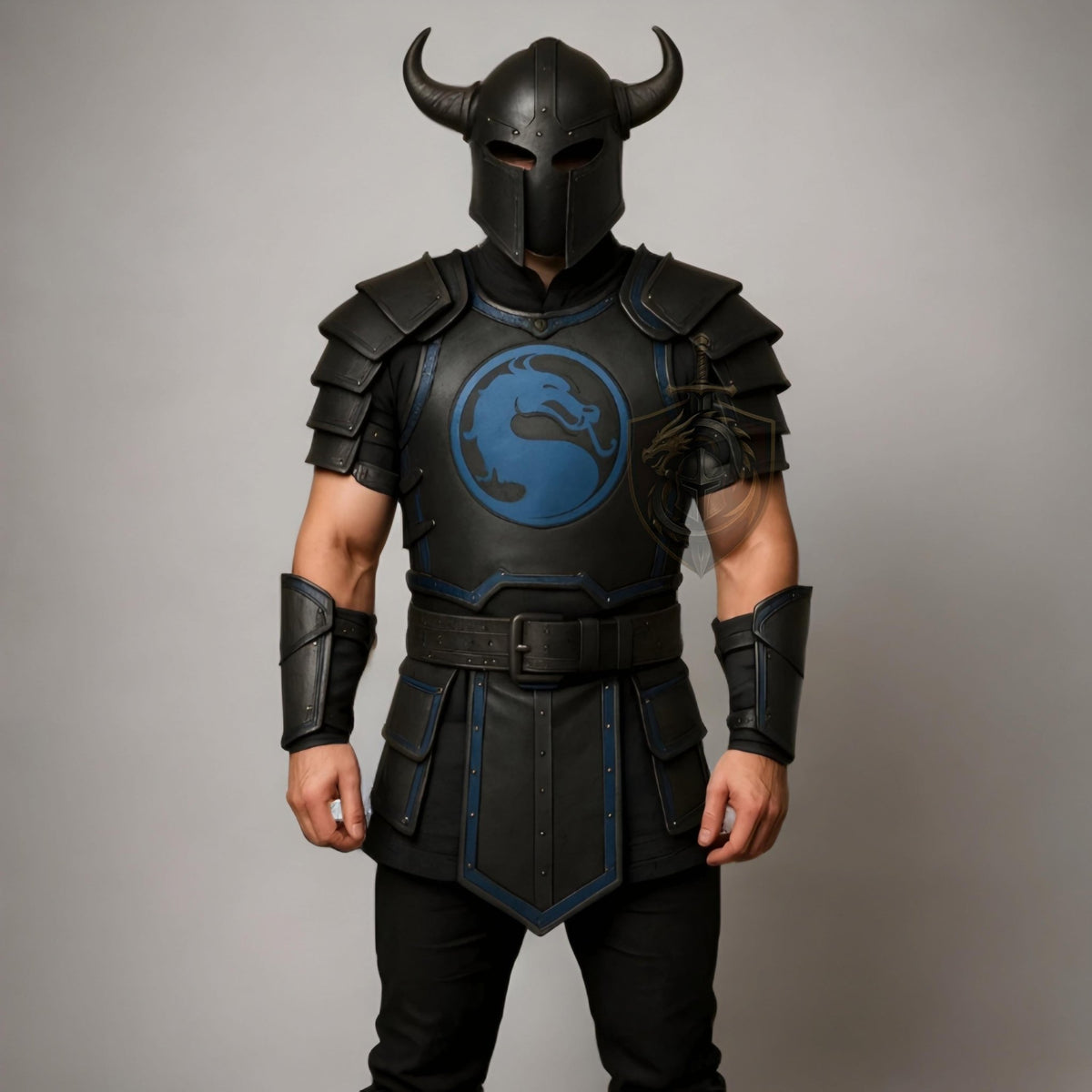 Black & Blue Ninja Warrior Leather Armor – Dragon Emblem Cosplay Suit - Verlain London