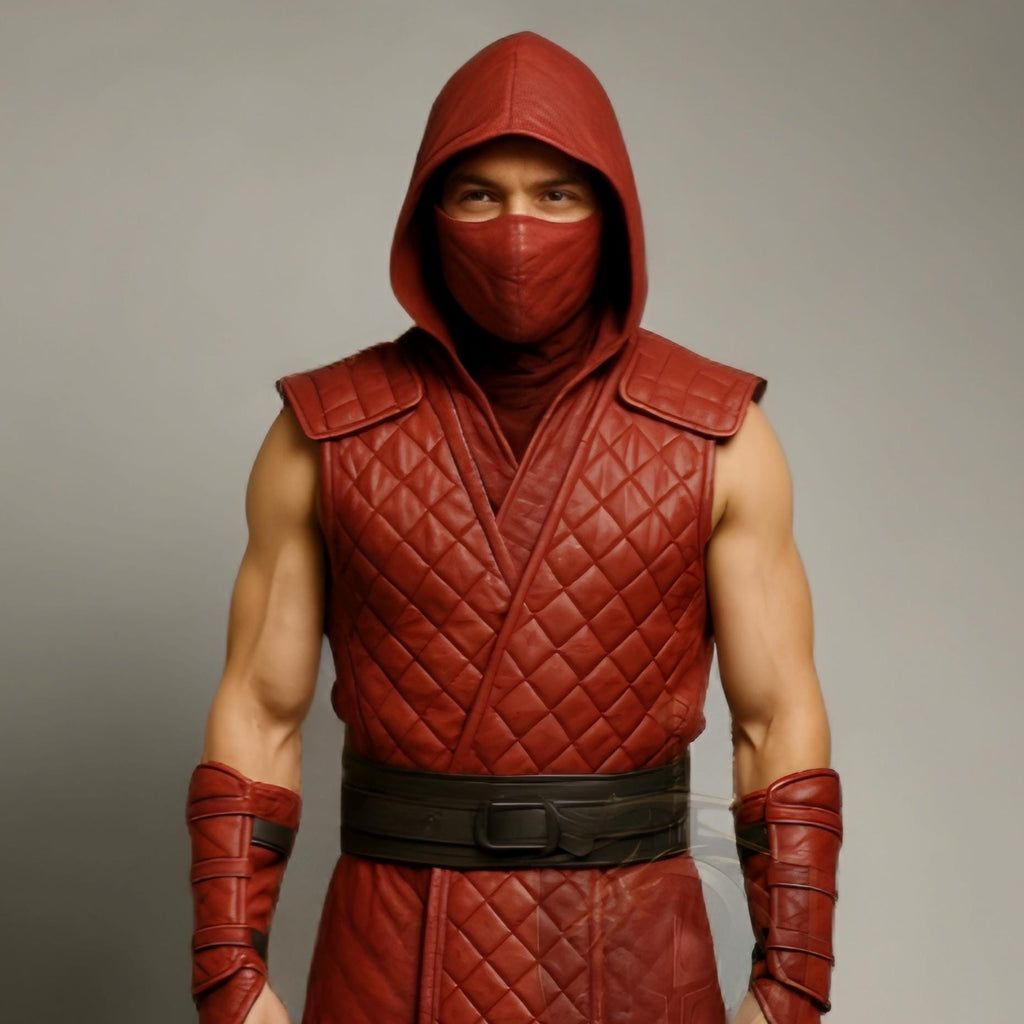 Red Ninja Assassin Cosplay Costume – Hooded Warrior Armor Suit - Verlain London