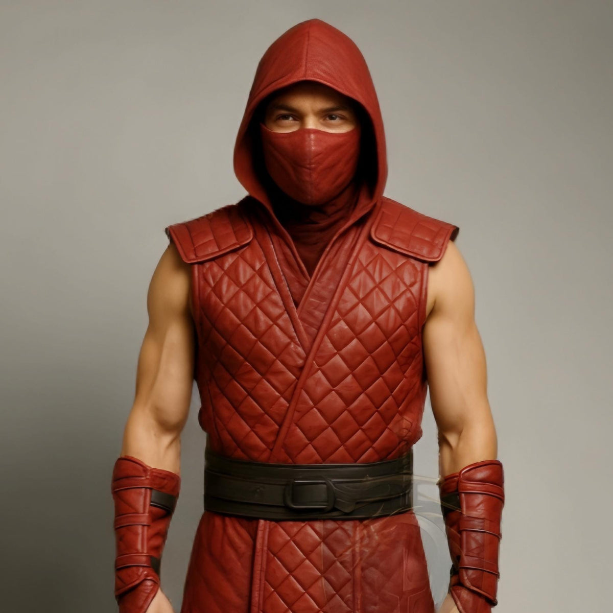 Red Ninja Assassin Cosplay Costume – Hooded Warrior Armor Suit - Verlain London