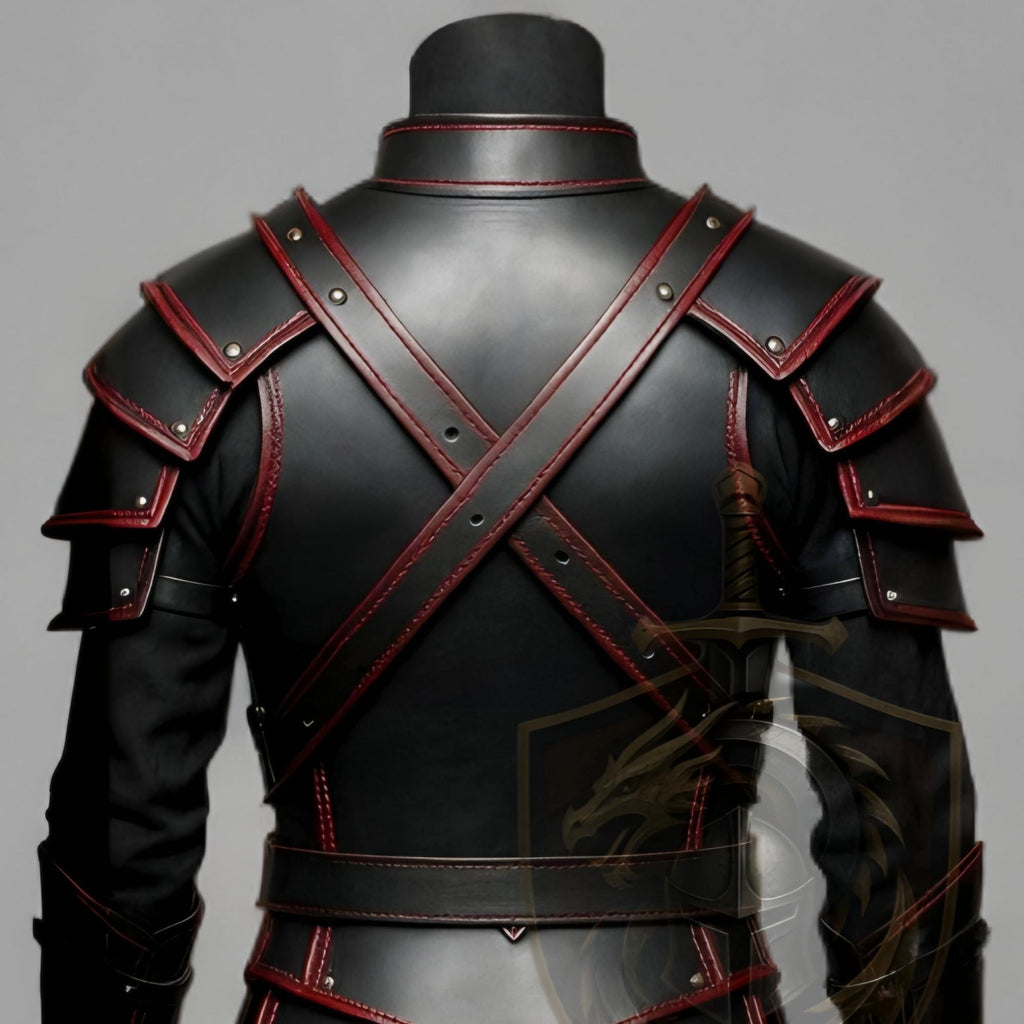 Dark Knight Black Red Leather Armor