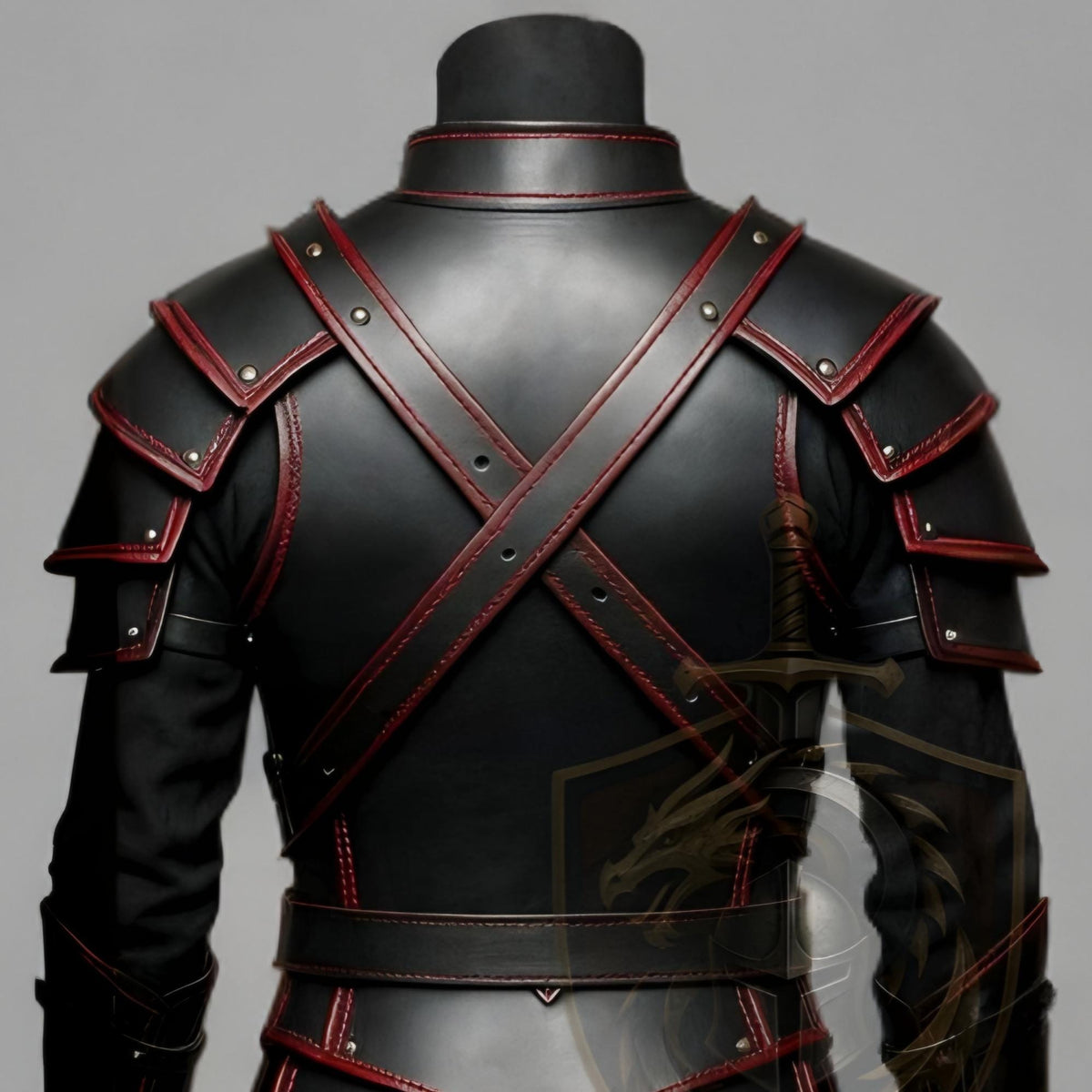 Dark Knight Black Red Leather Armor