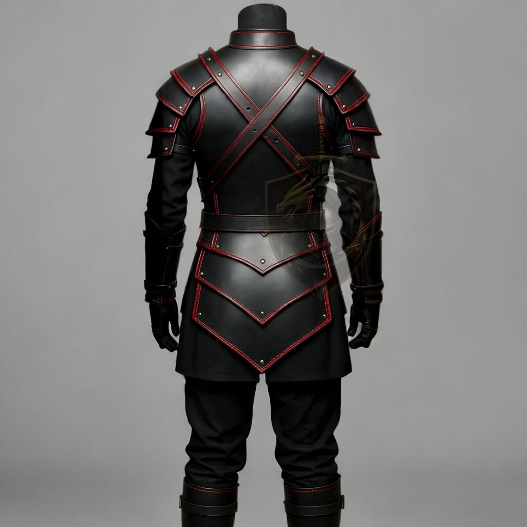 Dark Knight Black Red Leather Armor
