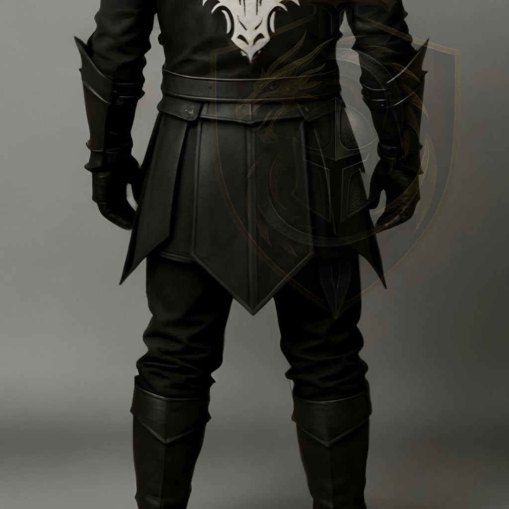 Medieval Black Knight Armor Dragon Crest