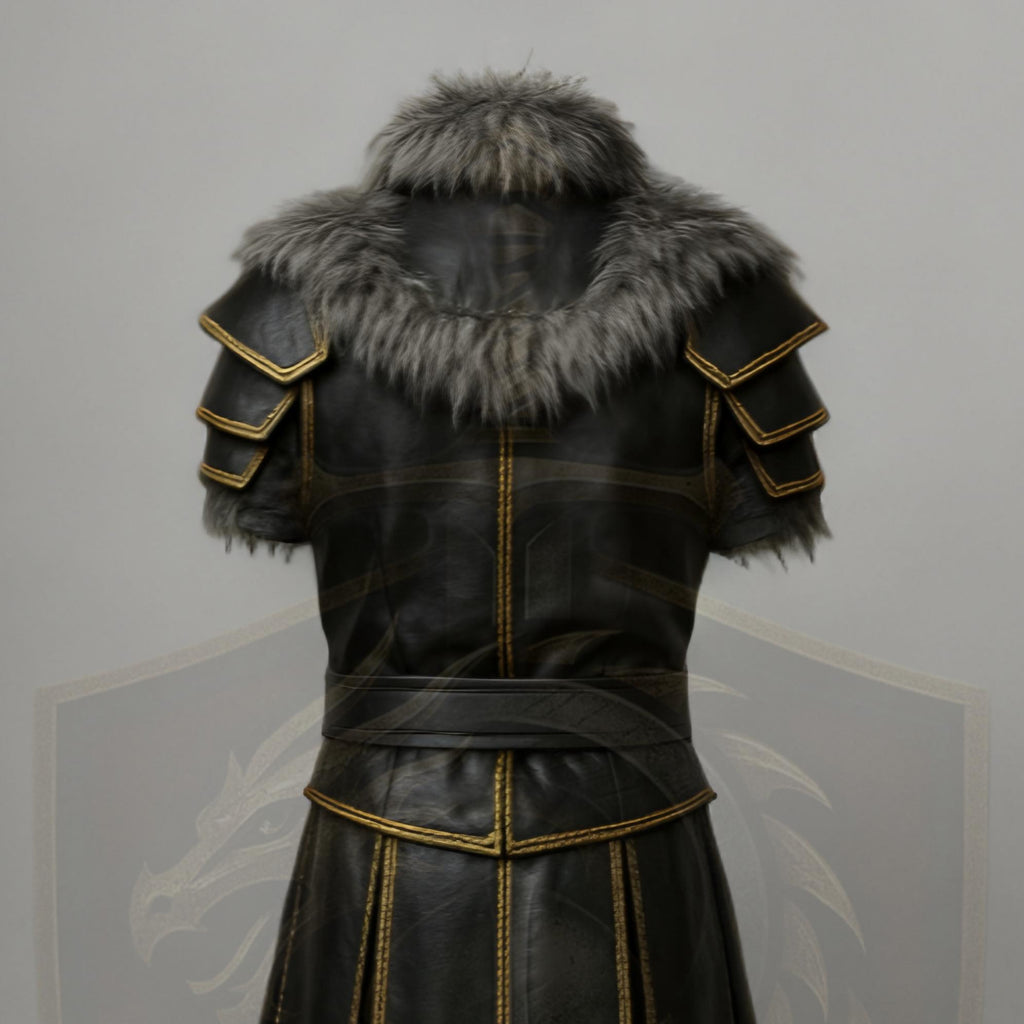 Viking Leather Armor with Fur Collar – Norse LARP & Cosplay Costume - Verlain London