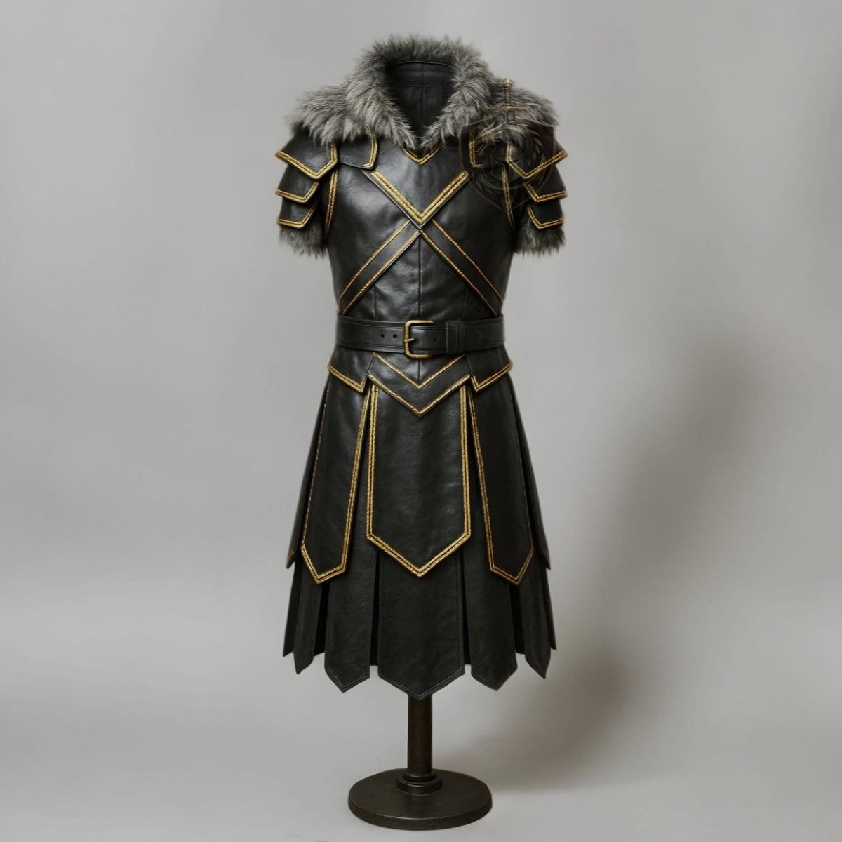 Viking Leather Armor with Fur Collar – Norse LARP & Cosplay Costume - Verlain London