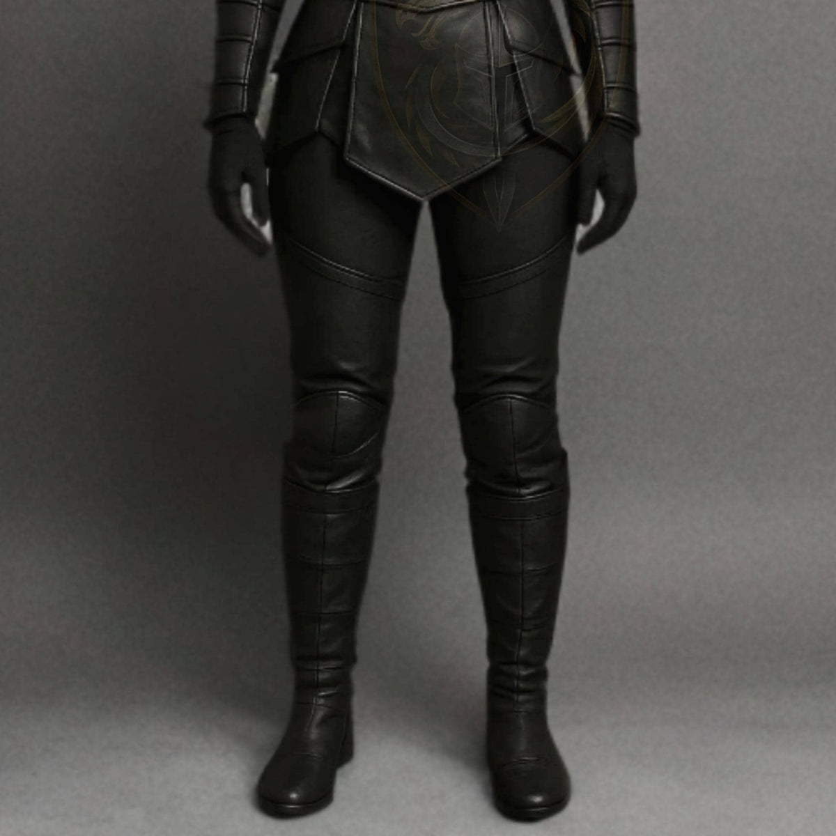 Women's Black Ninja Assassin Leather Costume – Hooded Shuriken Cosplay Armor - Verlain London