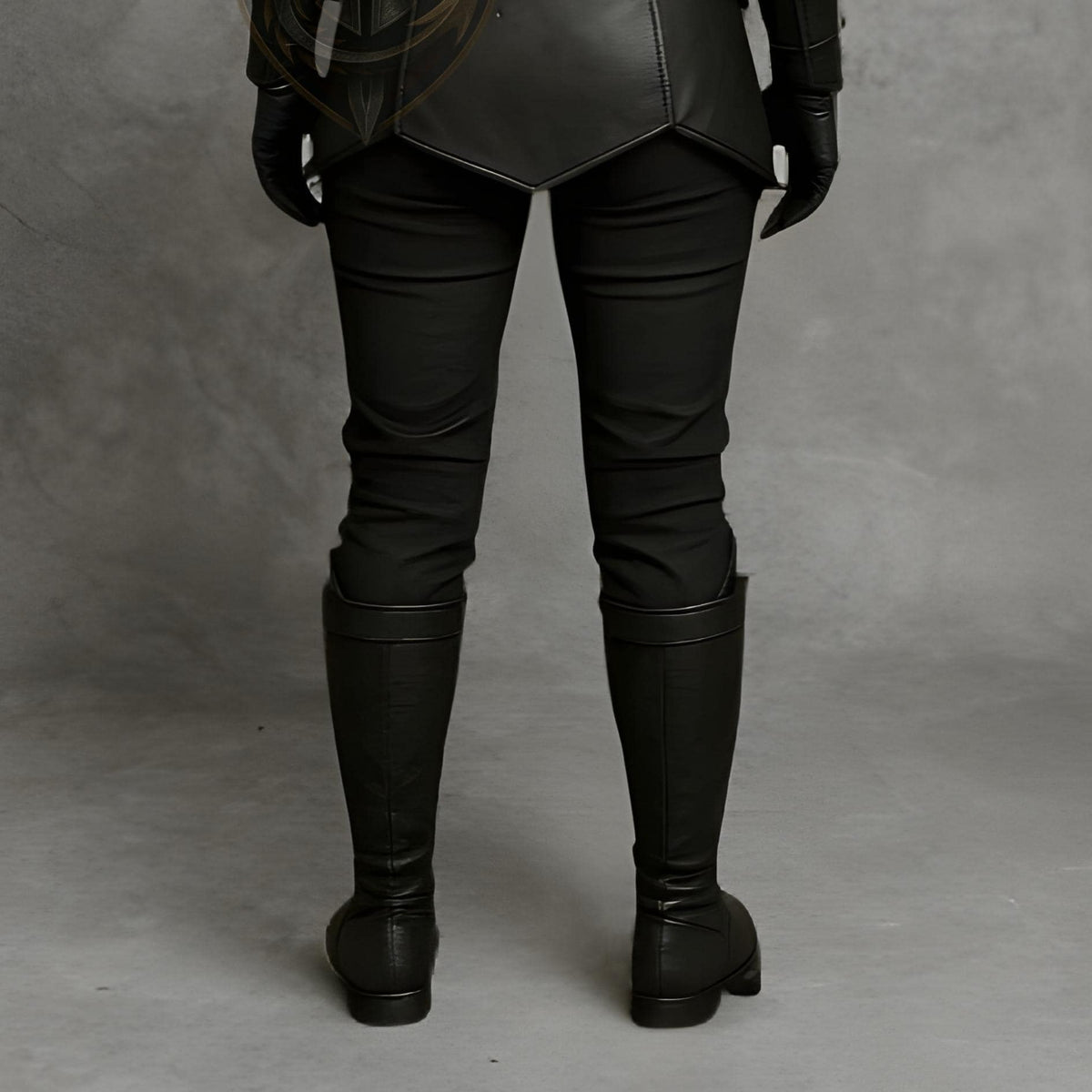 Women's Black Ninja Assassin Leather Costume – Hooded Shuriken Cosplay Armor - Verlain London