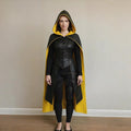 Women's Black & Yellow Hooded Cape – Gothic Fantasy Warrior Cosplay Cloak - Verlain London