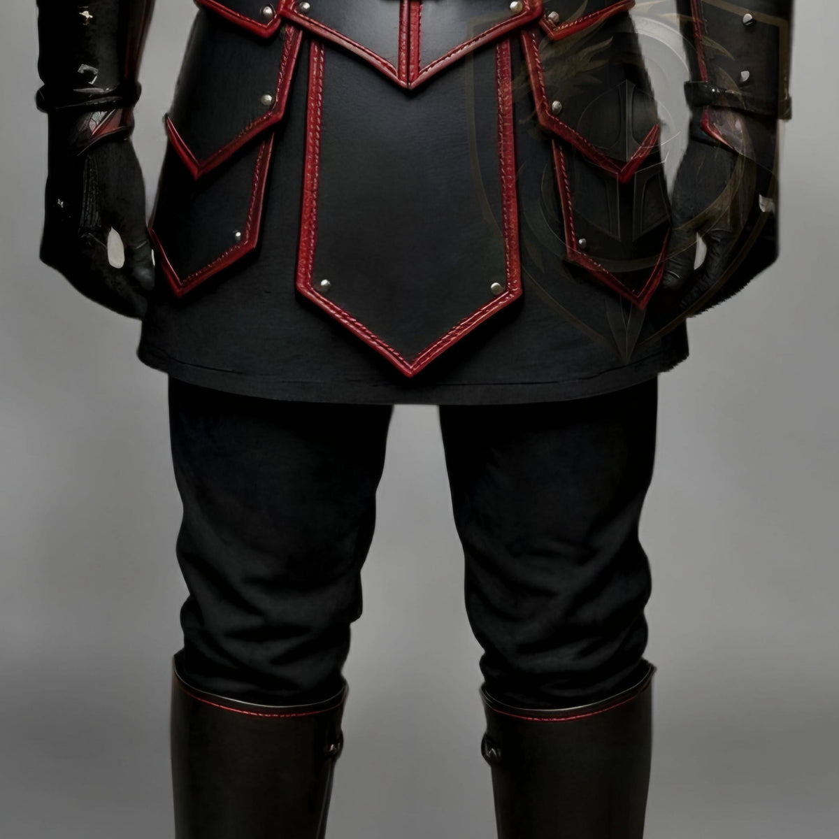 Dark Knight Black Red Leather Armor