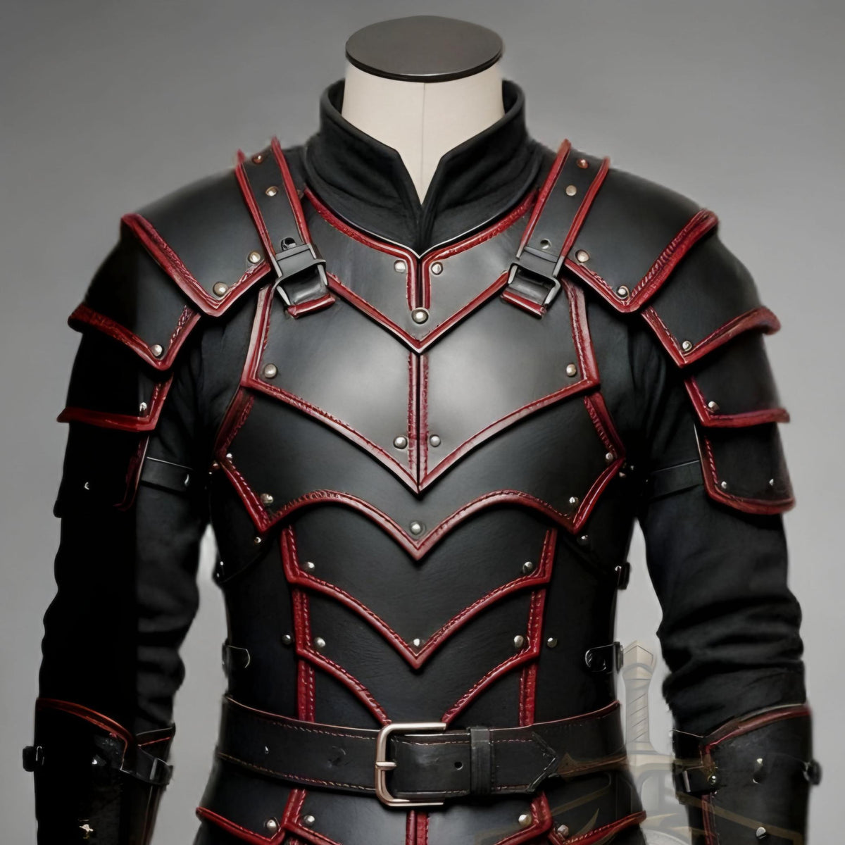 Dark Knight Black Red Leather Armor