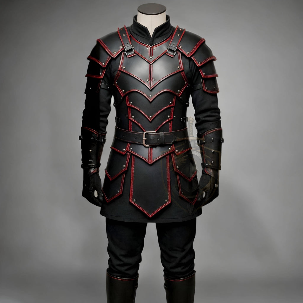 Dark Knight Black Red Leather Armor