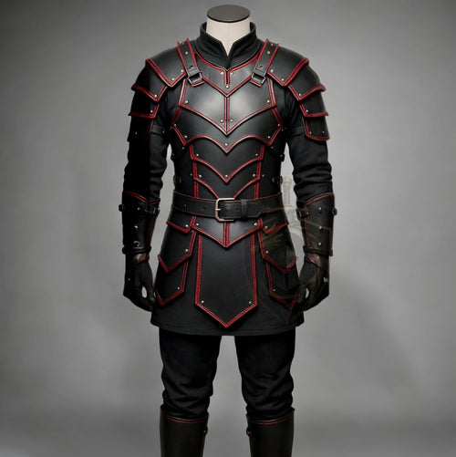 Dark Knight Black Red Leather Armor