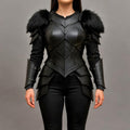 Black Fantasy Warrior Armor Costume for Women Mediev