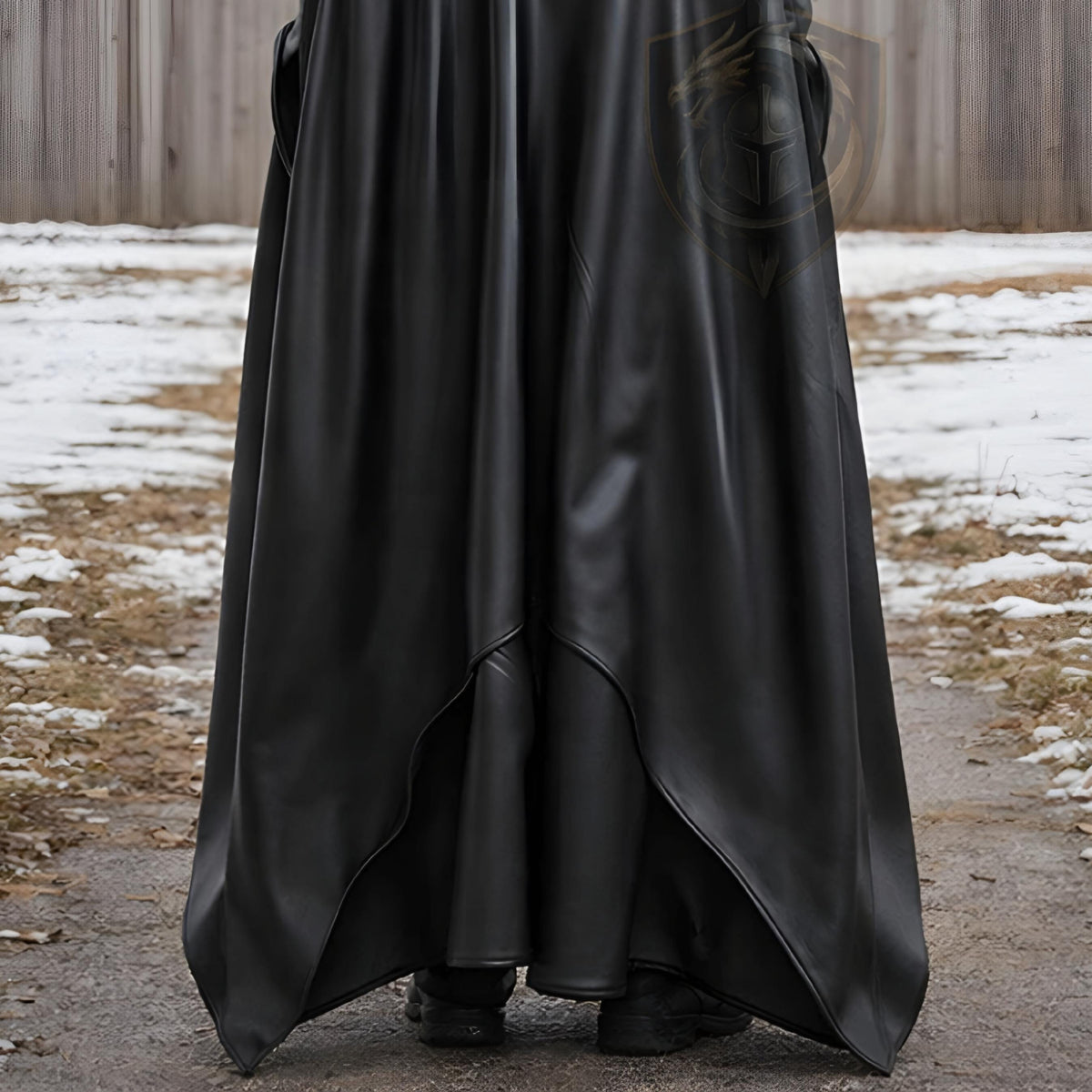 Black Hooded Leather Armor Medieval Dark Knight Cosp