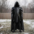 Black Hooded Leather Armor Medieval Dark Knight Cosp