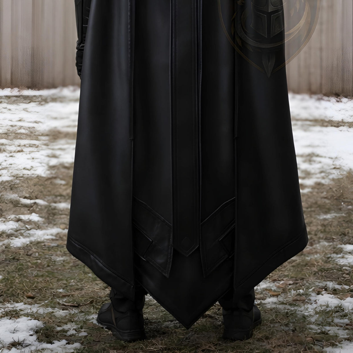 Black Hooded Medieval Warrior Armor Costume Gothic L