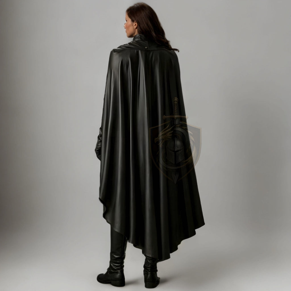 Women's Black Leather Warrior Armor for LARP & Cosplay - Verlain London