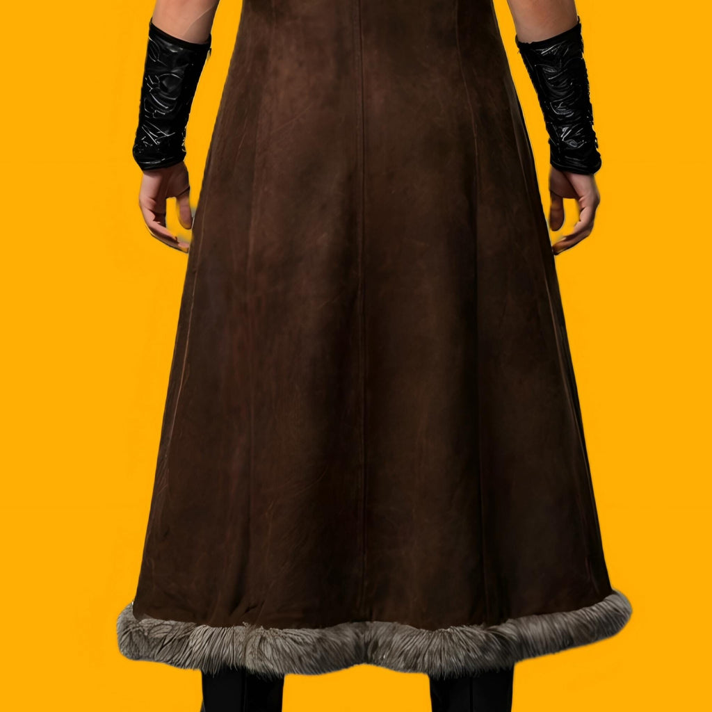 Women Medieval Fur Coat Viking Warrior Costume Norse