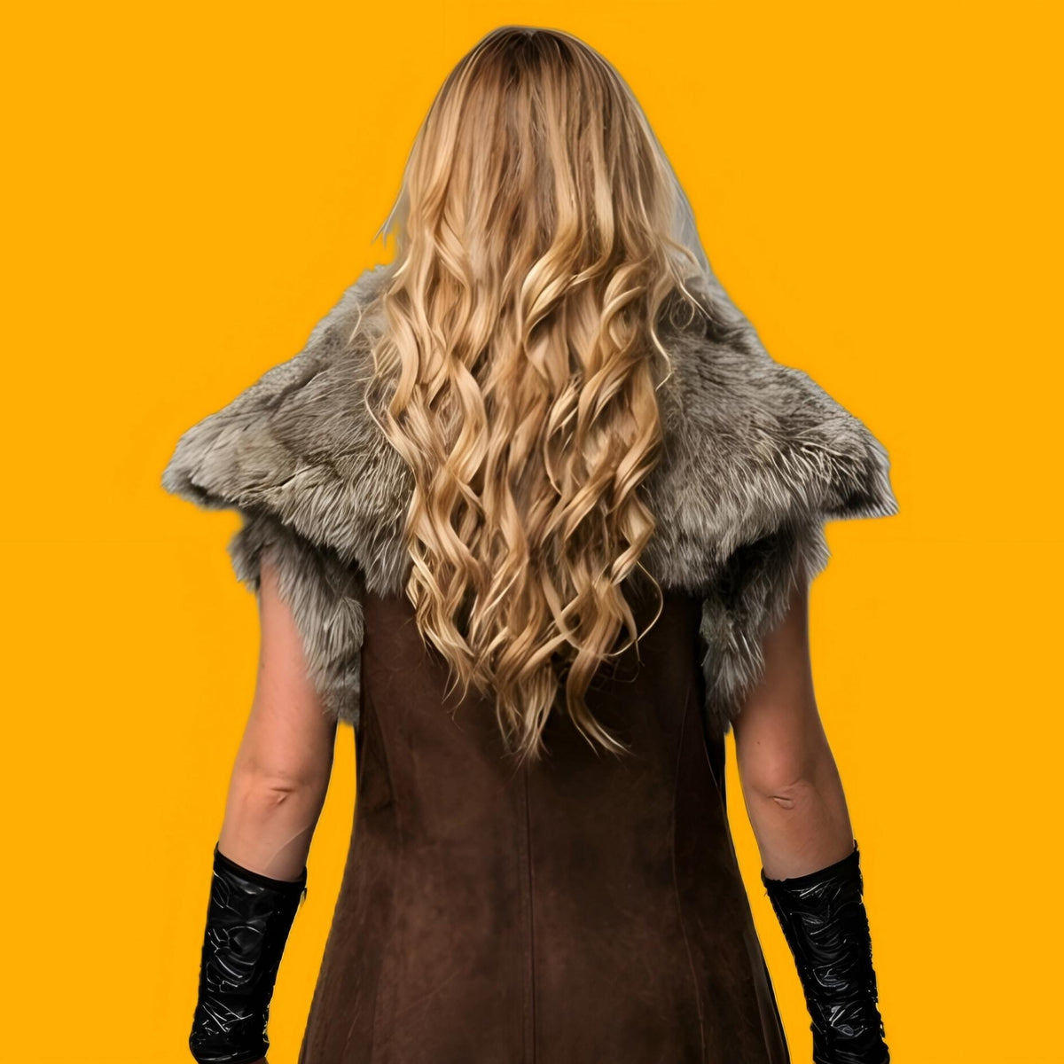 Women Medieval Fur Coat Viking Warrior Costume Norse