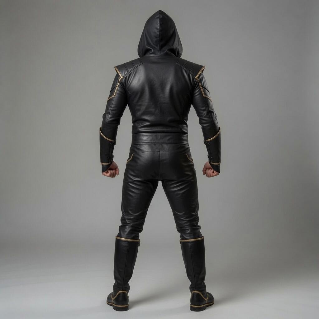 Black Dragon Ninja Assassin Costume – Hooded Gold Dragon Cosplay Suit - Verlain London