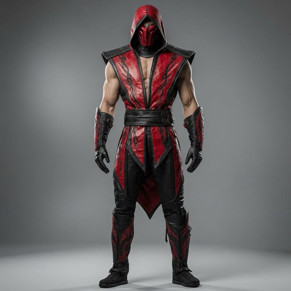 Handmade Leather Ninja Warrior Hooded Armor Set Leat
