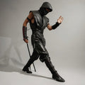 Black Shinobi Ninja Real Leather Costume – Hooded Assassin Cosplay Outfit - Verlain London