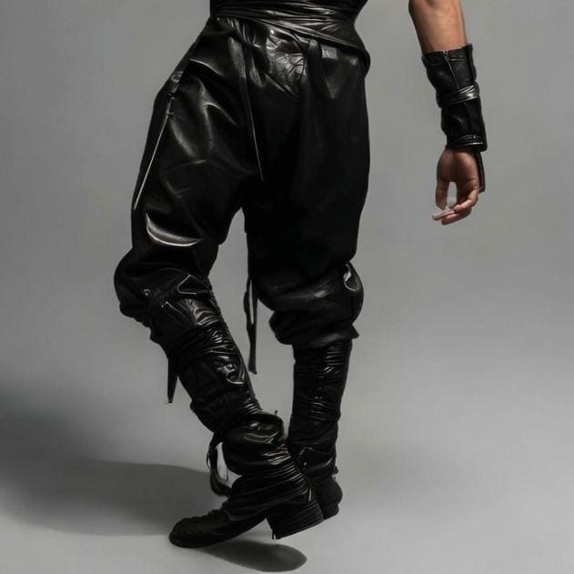 Black Shinobi Ninja Real Leather Costume – Hooded Assassin Cosplay Outfit - Verlain London