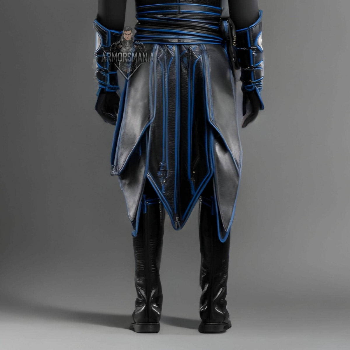 Cyber Ninja Assassin Armor – Black & Blue Hooded Cyberpunk Cosplay Costume - Verlain London