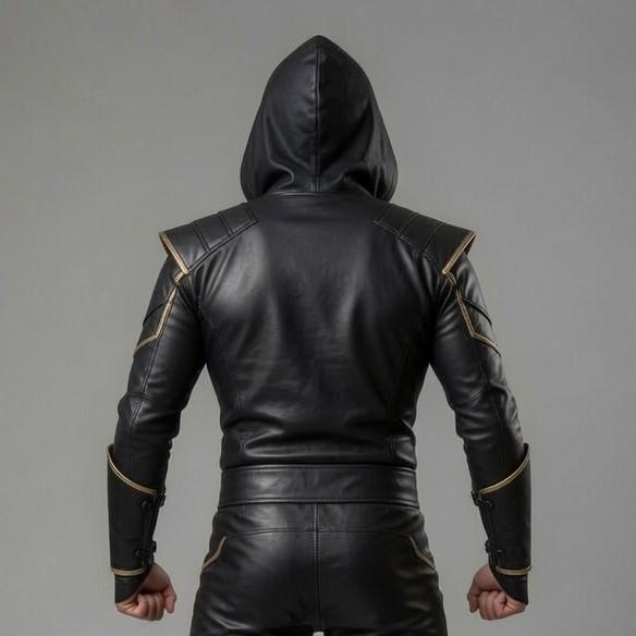 Black Dragon Ninja Assassin Costume – Hooded Gold Dragon Cosplay Suit - Verlain London