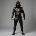 Black Dragon Ninja Assassin Costume – Hooded Gold Dragon Cosplay Suit - Verlain London