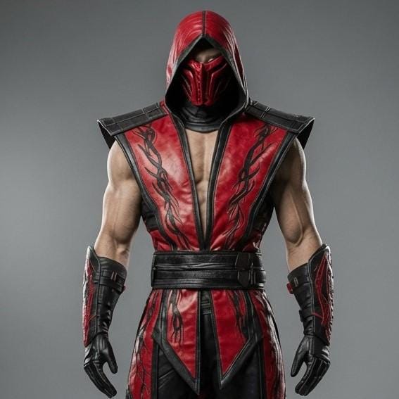 Handmade Leather Ninja Warrior Hooded Armor Set Leat
