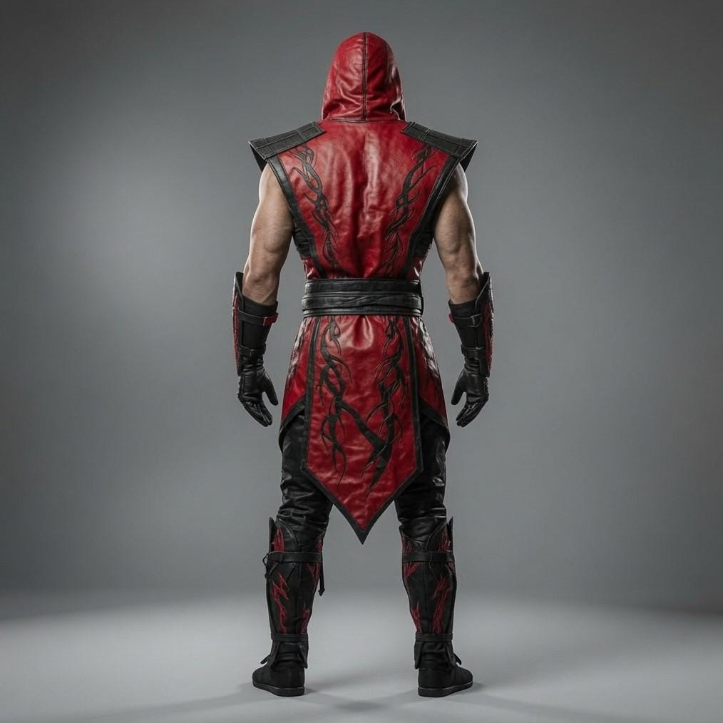 Handmade Leather Ninja Warrior Hooded Armor Set Leat