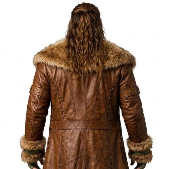 Viking Leather Fur Coat