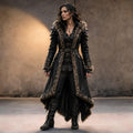 Girls Viking Medieval Leather Coat