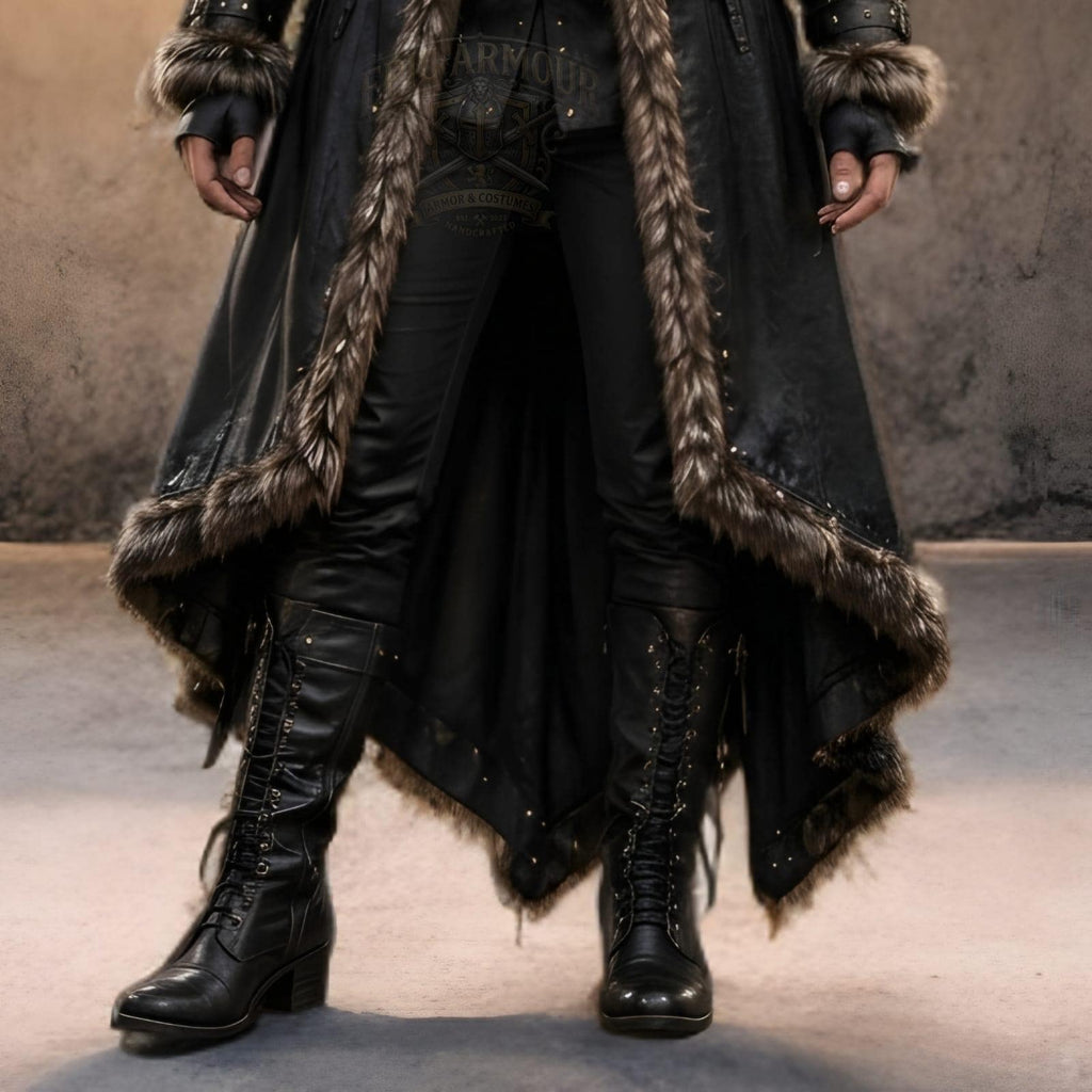 Girls Viking Medieval Leather Coat