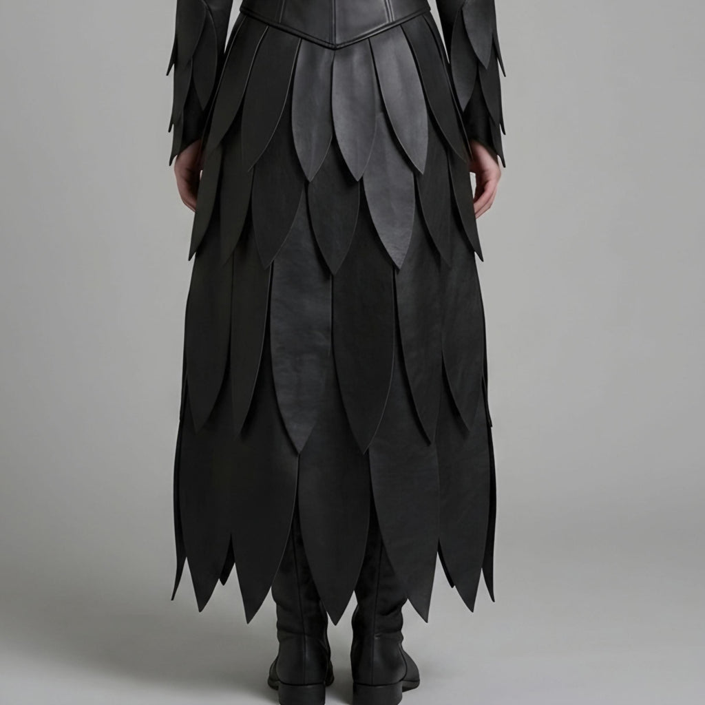 Women's Black Leather Warrior Dress