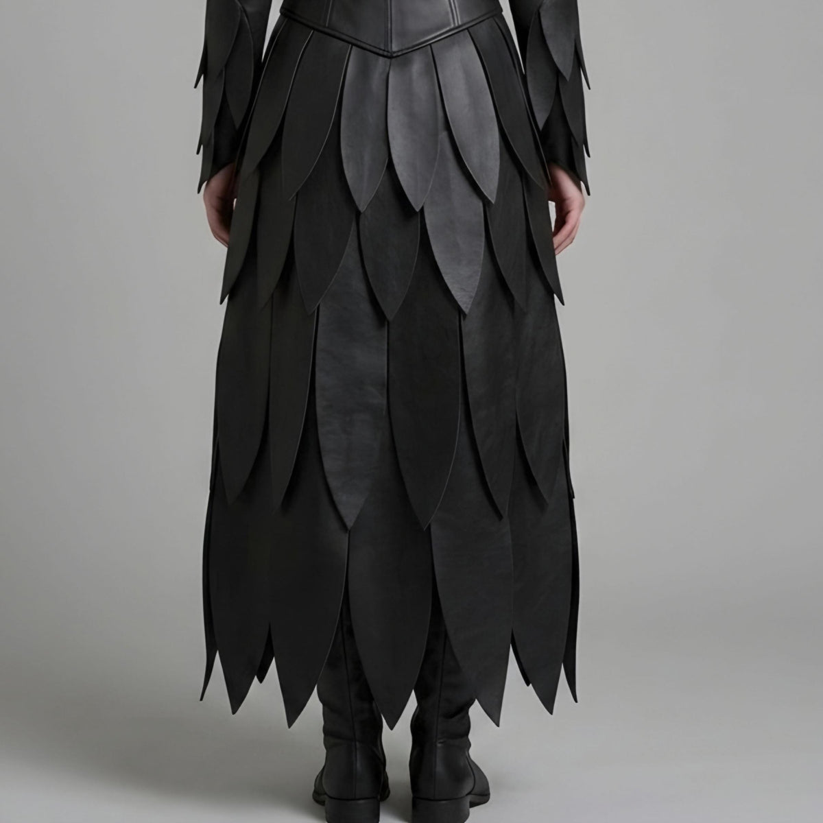Women's Black Leather Warrior Dress