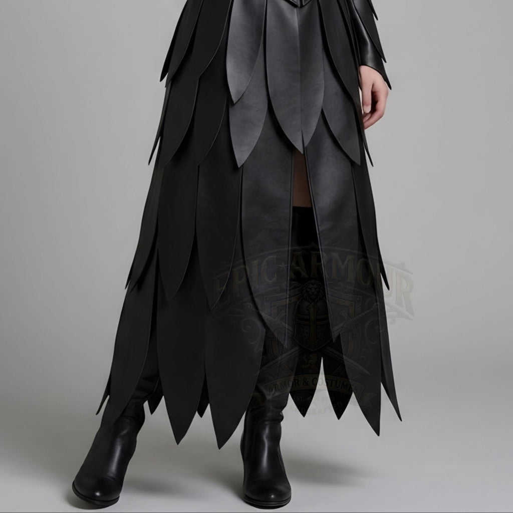 Women's Black Leather Warrior Dress