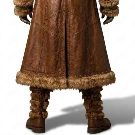 Viking Leather Fur Coat