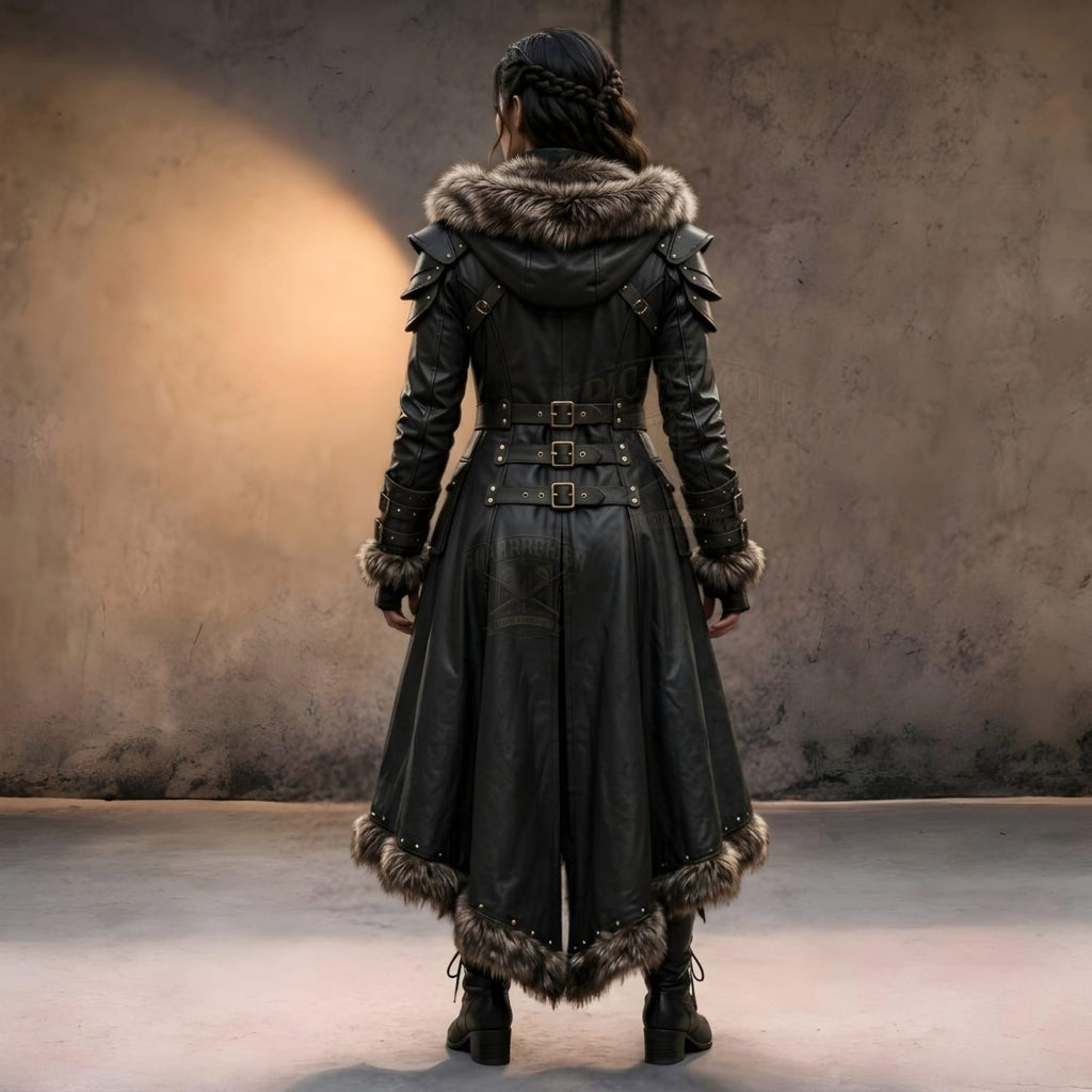 Girls Viking Medieval Leather Coat