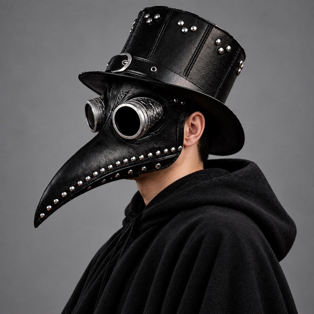 Black Plague Doctor Mask with Beak – Steampunk Gothic Halloween Mask - Verlain London