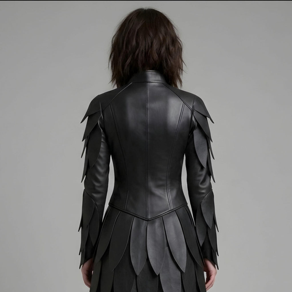 Women's Black Leather Warrior Dress
