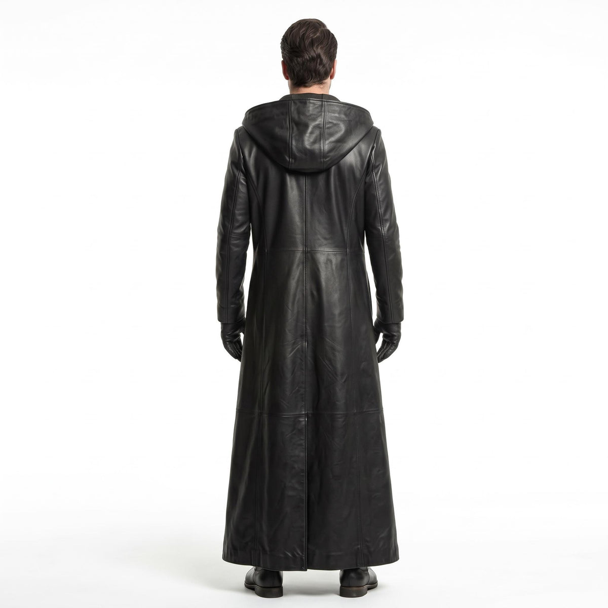 Genuine Leather Hooded Robe Coat (Halloween Costume) - Verlain London