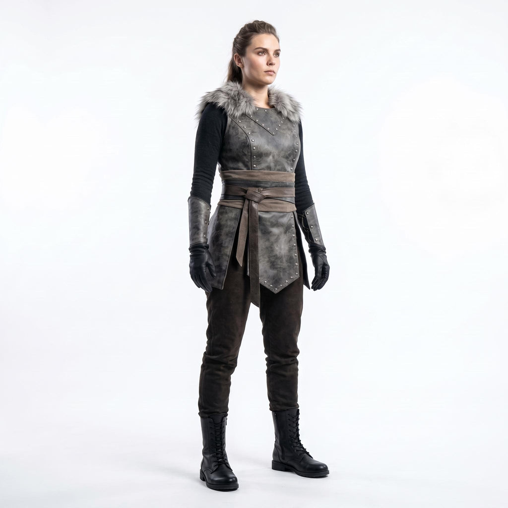 Women's Genuine Leather Viking Costume - Verlain London