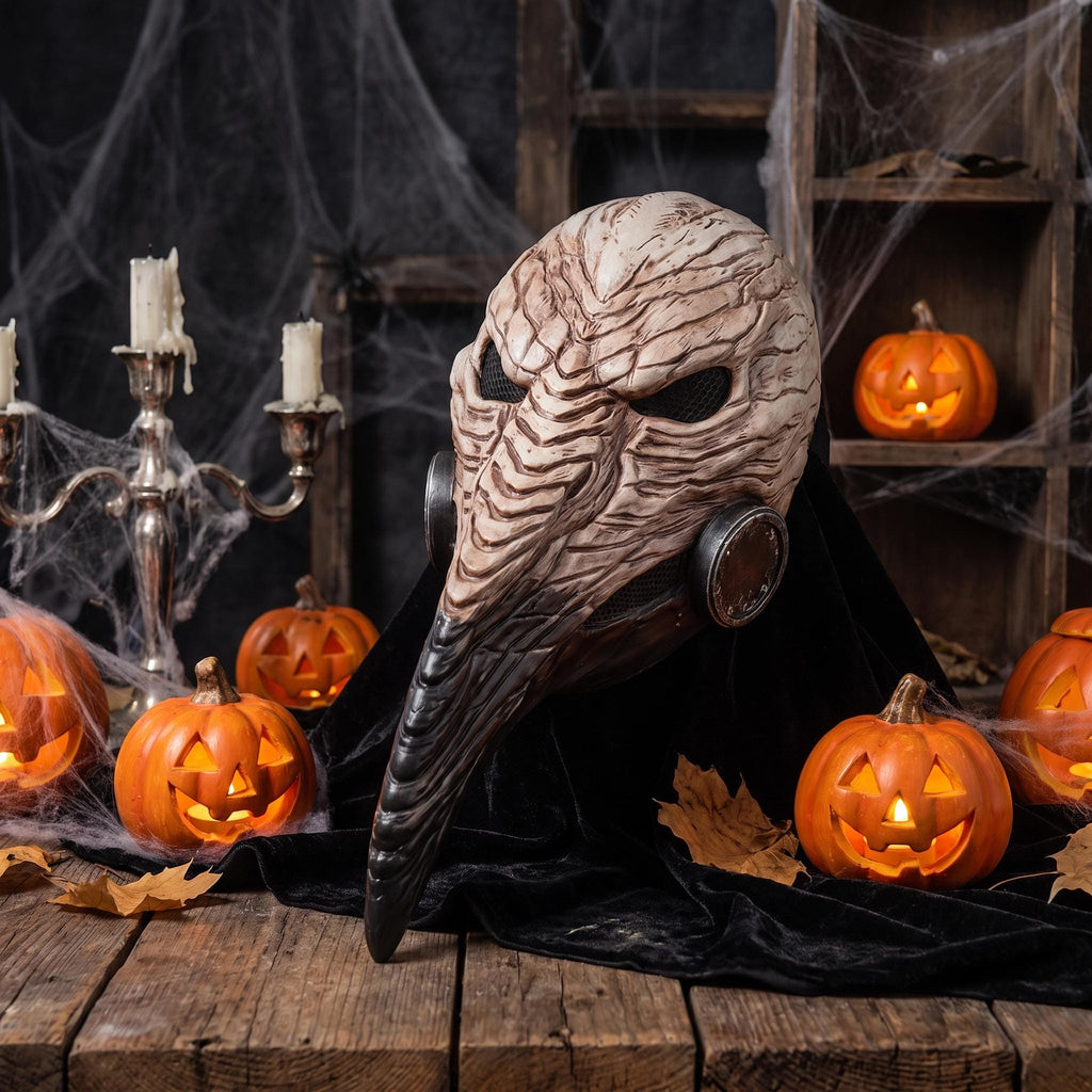 Plague Doctor Mask Halloween Costume Bird Beak Hoode