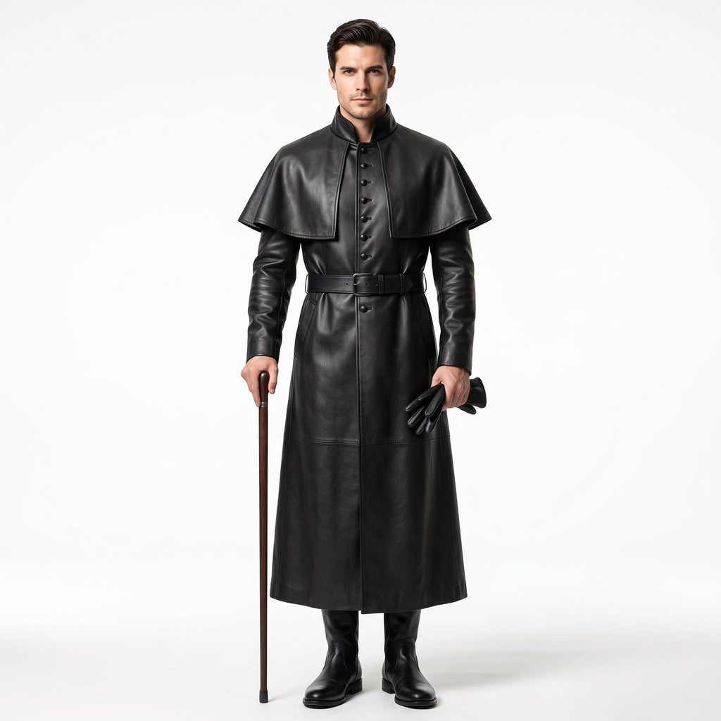 Men's Genuine Leather Victorian Hunter Costume - Verlain London