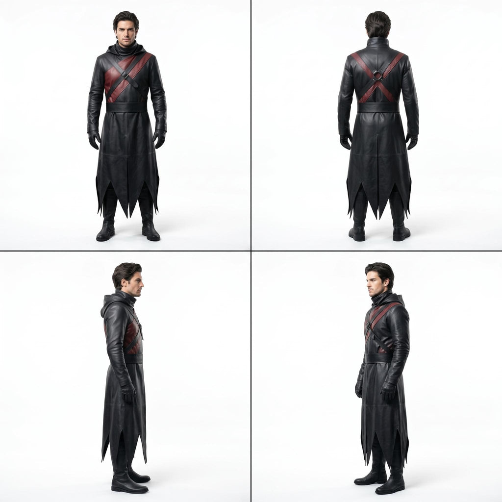 Men's Genuine Leather Dark Warrior Costume - Verlain London